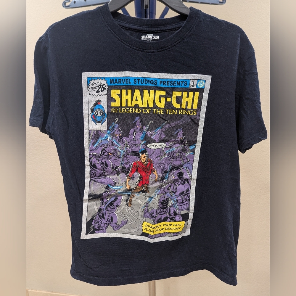Marvel Shang-Chi and the Legend of the Ten Rings Comic Book Tee Unisex M Blue